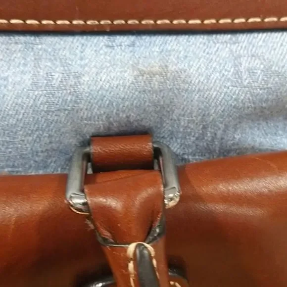 Dooney & Bourke Blue and Brown Satchel - Picture 10 of 13
